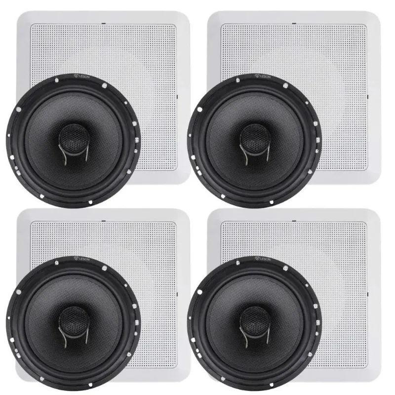 Kit 4 Alto-Falantes Com Arandela Leson Diamond Series Ld165cx Para Som Ambiente 160w Rms 6 Polegadas