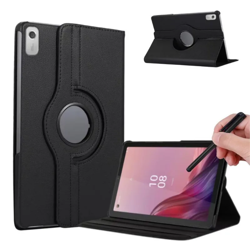 Case Couro Suporte Giratório Para Lenovo M9 Tb310xu + Caneta