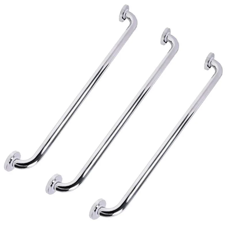 Alça De Apoio 70 Cm Aço Inox Kit 3 Uni Alça Suporte Acessivel Idoso Gestante Criança