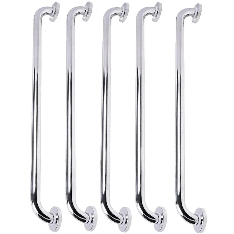 Alça Barra De Apoio Inox Kit 5 Uni Suporte Gestante Idoso Criança Corrimao Casa Banheiro Casa Box