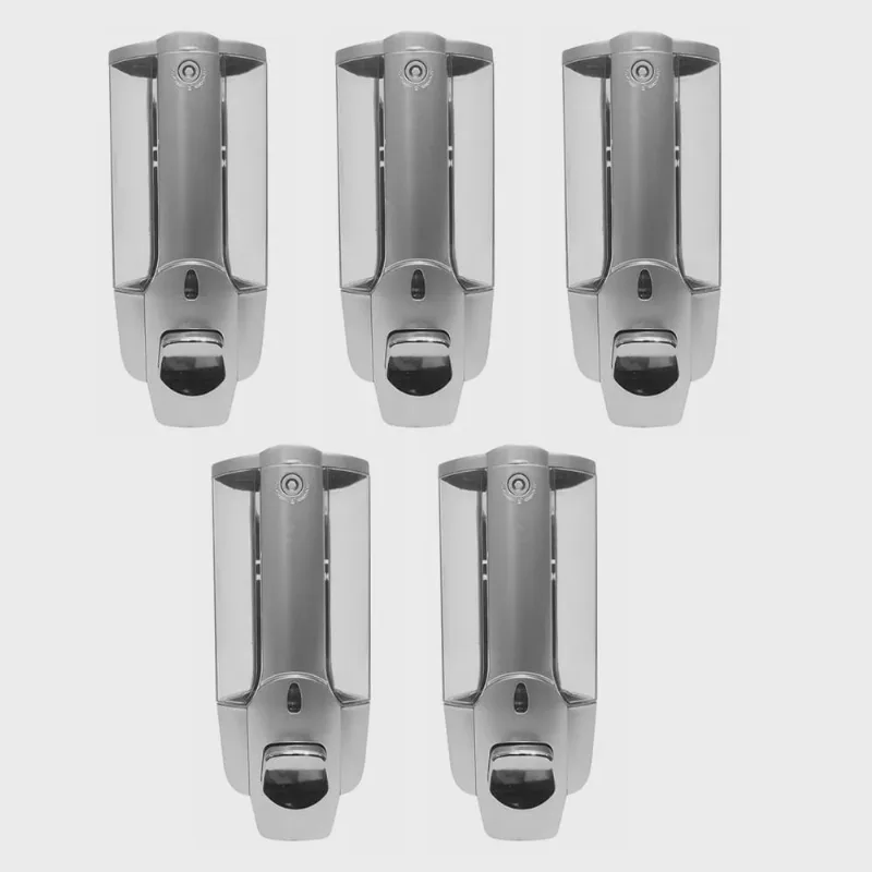 Dispenser Sabonete Liquido Gel Kit 5 Unidades Lavabo Banheiro Hotel Shopping Restaurante Limpeza Higiene Pratico