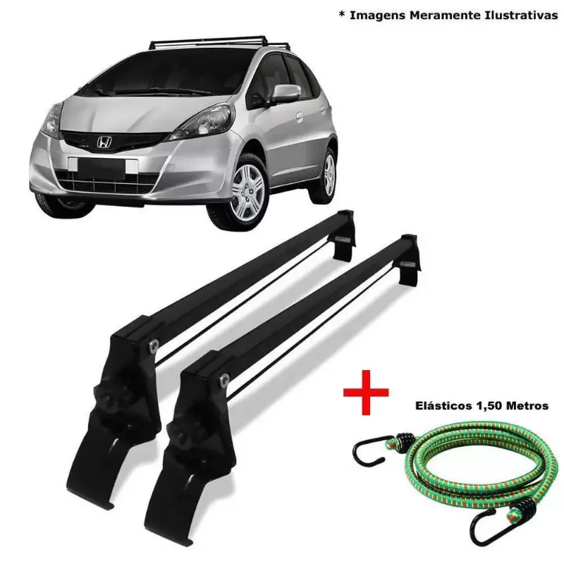 Rack De Teto Bagageiro + 2 Elasticos Honda Fit Ano 15/19