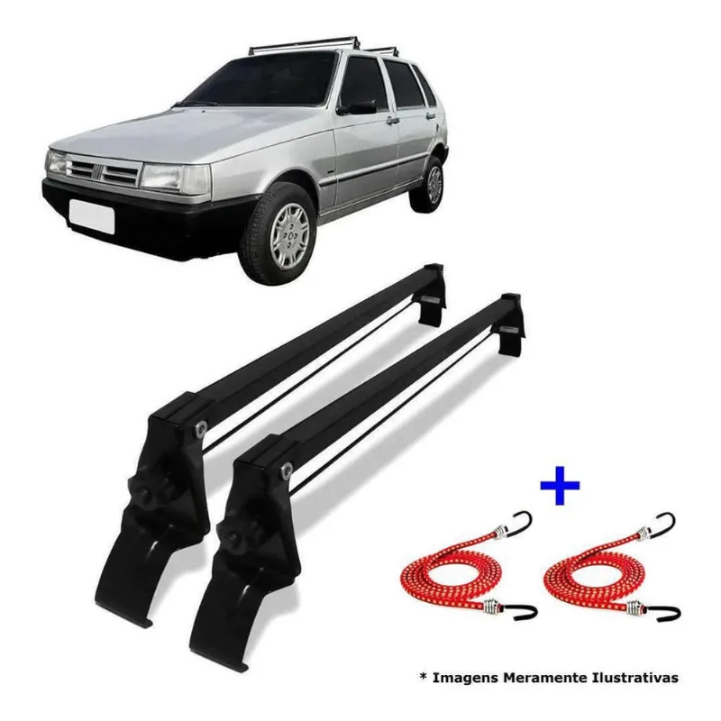 Rack Teto + 2 Elastico Fiat Uno Fire Mille 4 Portas 84 A 13
