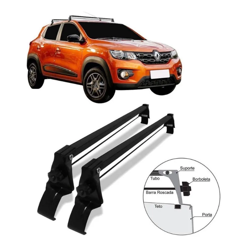 Rack De Teto Bagageiro Kwid 4 Portas Ano 17/22