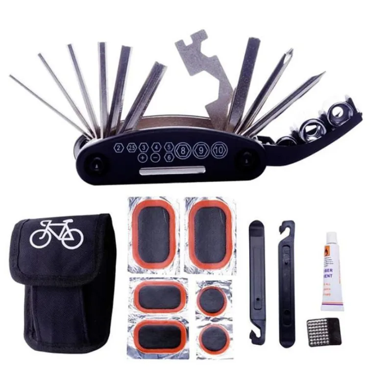 Reparo De Pneu De Bike + Canivete Kit Ferramenta Ciclista