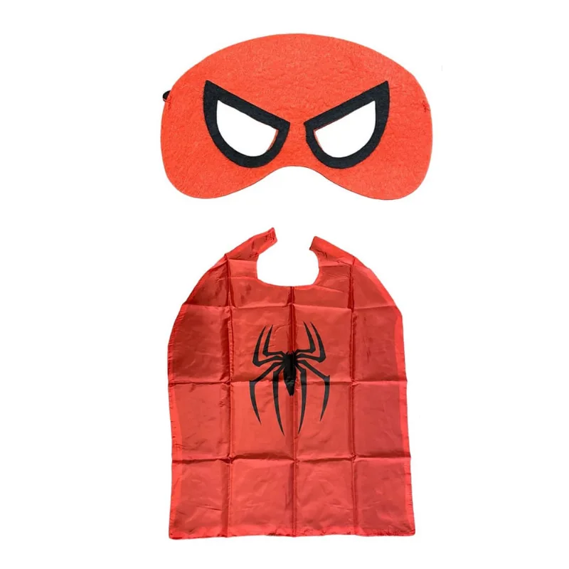 Kit Fantasia Capa e Máscara Menino Aranha Infantil