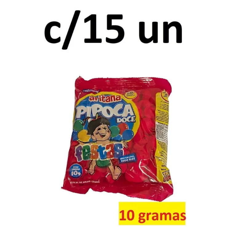 Fardo De Mini Pipoca Doce Com 15 Unidades De 10Gr Aritana