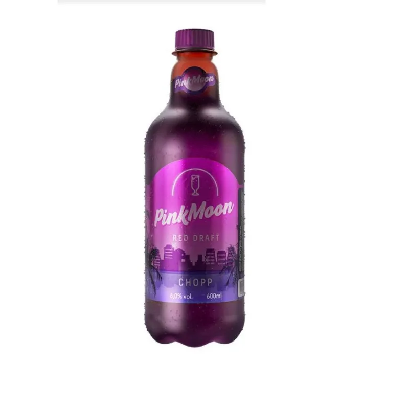 Kit 06 Unidades Chopp De Vinho Pink Moon 600ml Pet