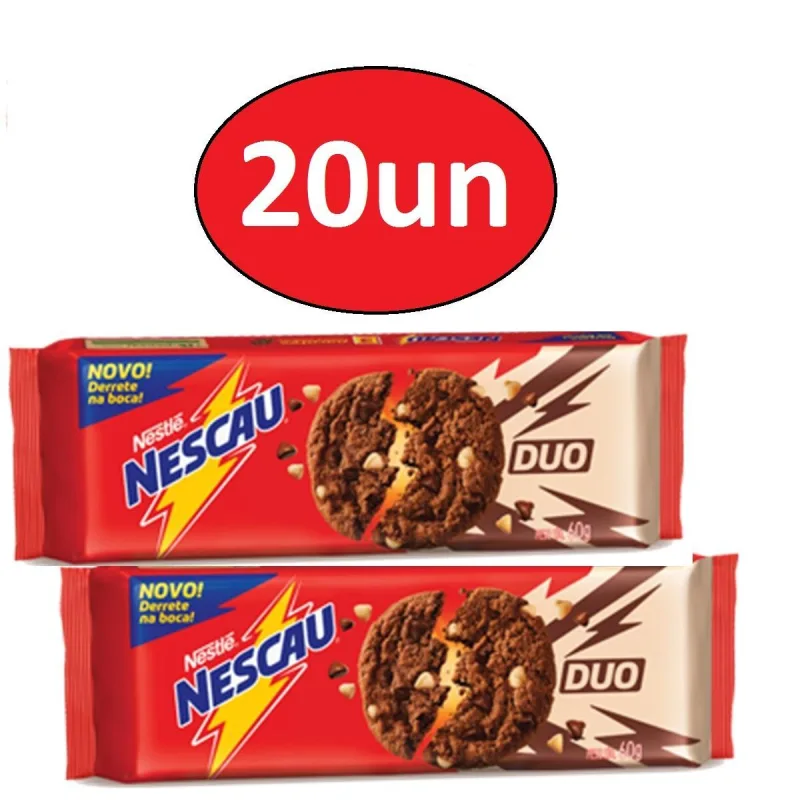 10 Unidades Biscoito Cookies Duo Nescau Nestlé 60g - Não Informado - Mercearia