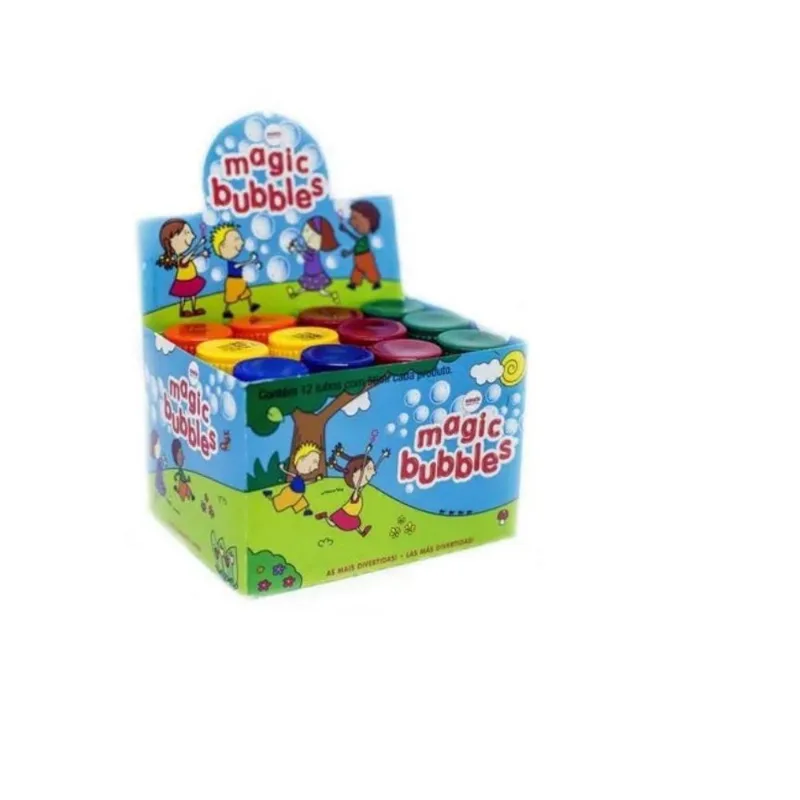 Kit 12 Tubos Bolha De Sabão Magic Bubble p/ lembrancinha