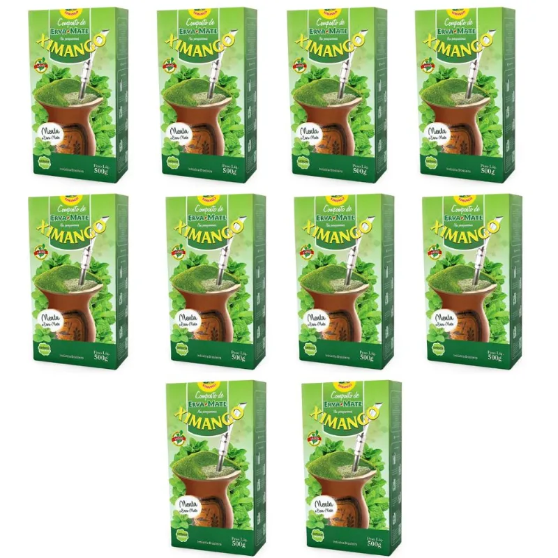Conjunto 10 Erva-mate 500g Chimarrão Composta Ximango Menta