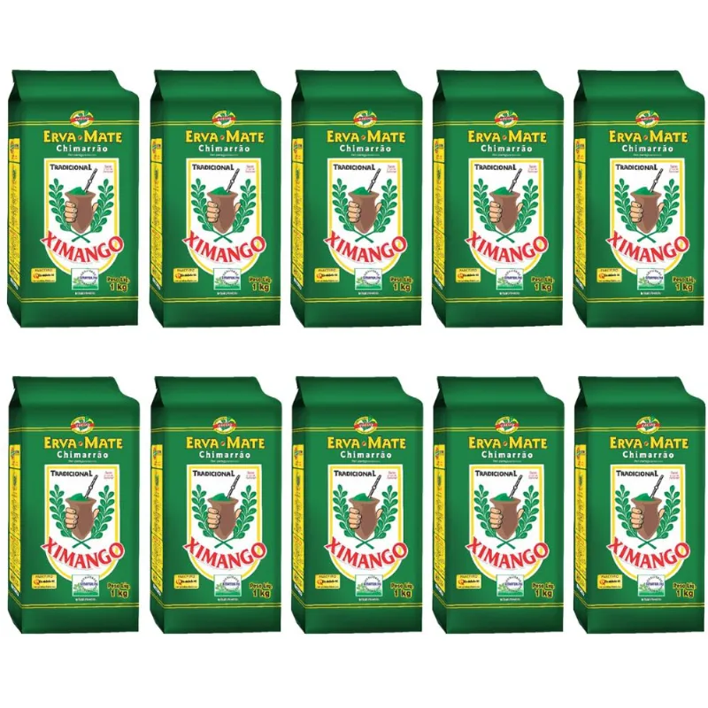 Kit 10 Erva-mate De Chimarrão Mate Tradicional 1kg Ximango