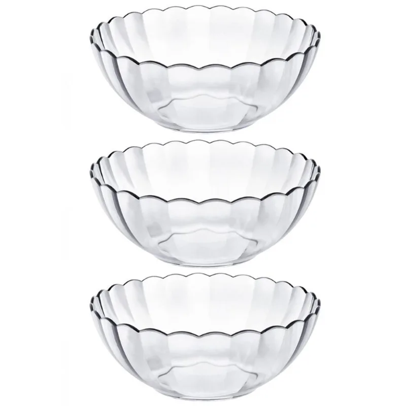 Conjunto De Tigelas Redondas Marinex Bella 3 Peças Bowls De Vidro 1 Litro