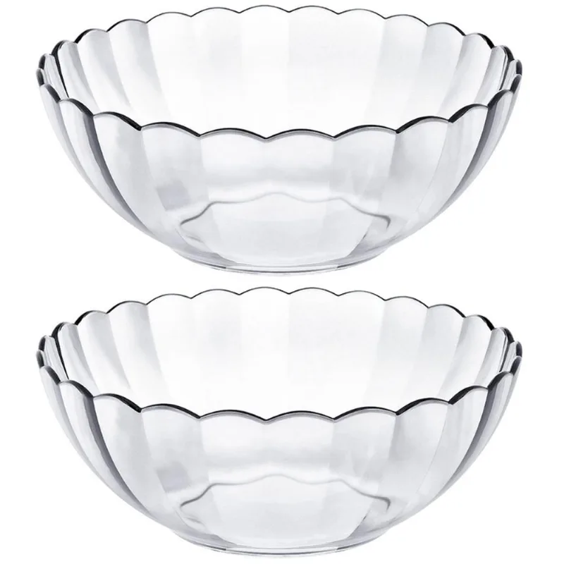 Conjunto 2 Tigelas Saladeiras Redondas 3 Litros Bowls De Vidro Bella Marinex