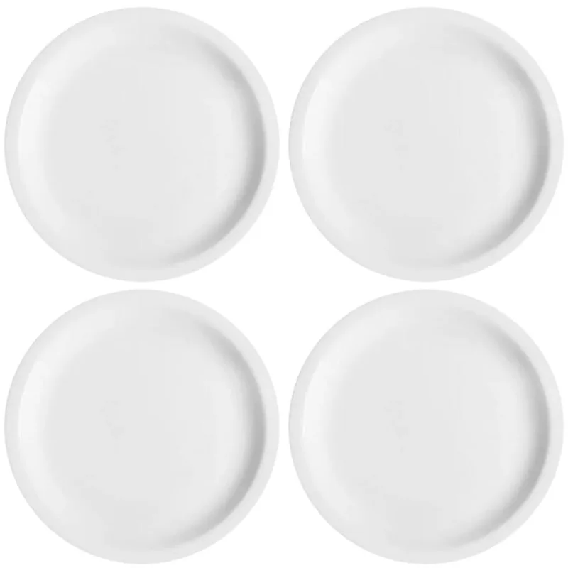Conjunto 4 Pratos de Sobremesa em Porcelana 19cm Classe Única Iguaçu Germer Branco