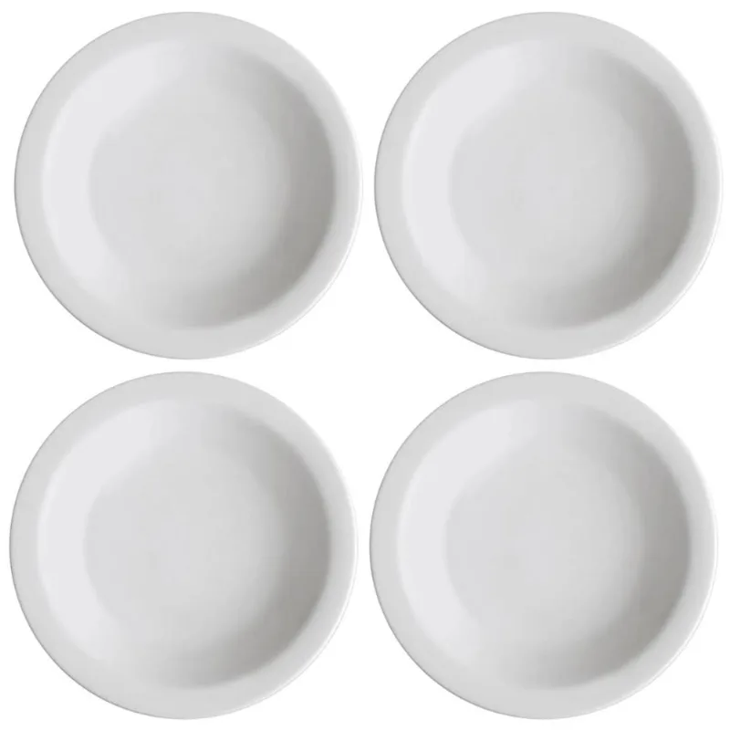 Jogo 4 Pratos Fundos de Porcelana 21,5cm Classe Única Iguaçu Germer Branco