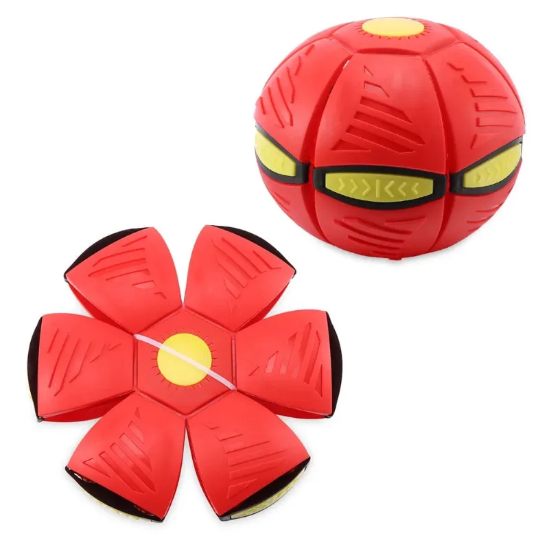 Bola Maluca Magica Disco Voador Vermelha Brinquedo Luz Led