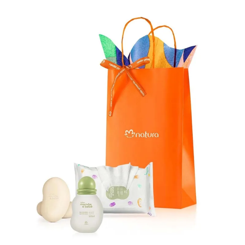 Natura Kit Presente Natura Mamãe e Bebê (Colônia 100ml, Sabonete 2un, lenços 16f)