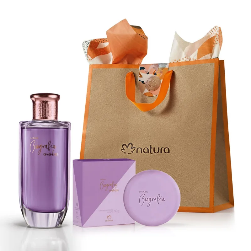 Natura Presente Natura Biografia Encontros Feminino (Colônia 100ml + 1 Sab 90g + Sacola Presente)