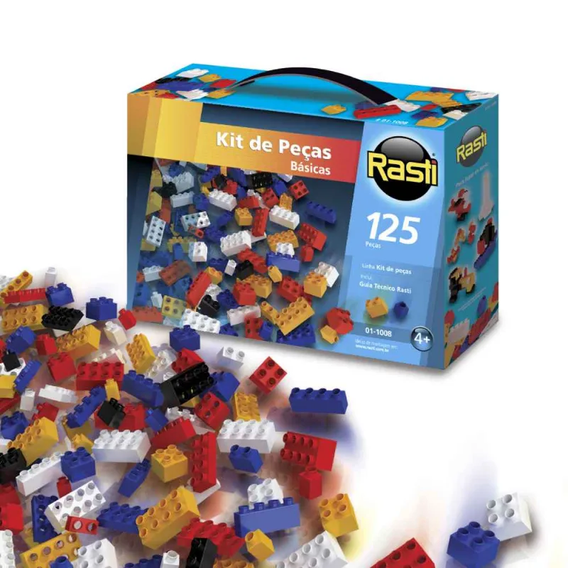 Blocos de montar - Kit Educativo Peças Básicas - 125 peças - Rasti