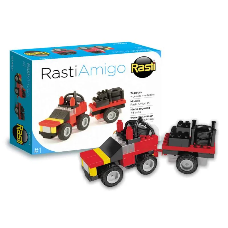 Blocos de montar - Veículo 4x4 Rally Rasti Amigo - 74 peças - Rasti