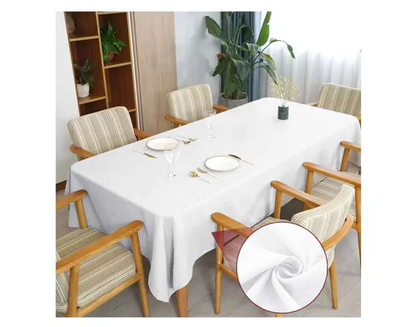Toalha de mesa 4 Lugares Quadrada Linho Rústico Branco - Home Fernandes