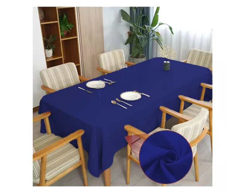 Toalha de mesa 6 Lugares Retangular Linho Rústico Azul - Home Fernandes - Cama, Mesa E Banho
