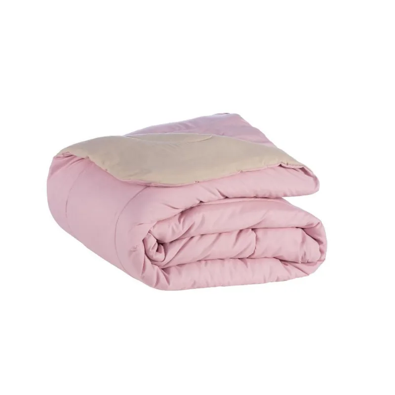 Cobertor Cama Casal Queen Dupla Face 400 Fios Rosa E Bege