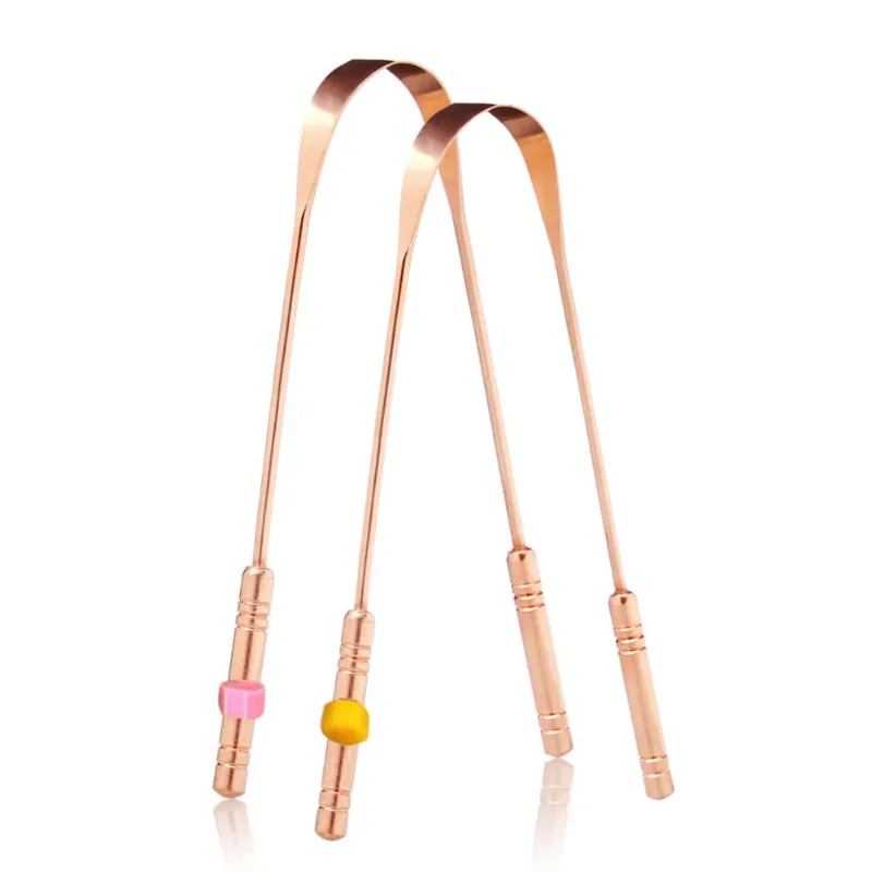 Kit 2x Und Raspador de Língua Cobre Puro c Identificador
