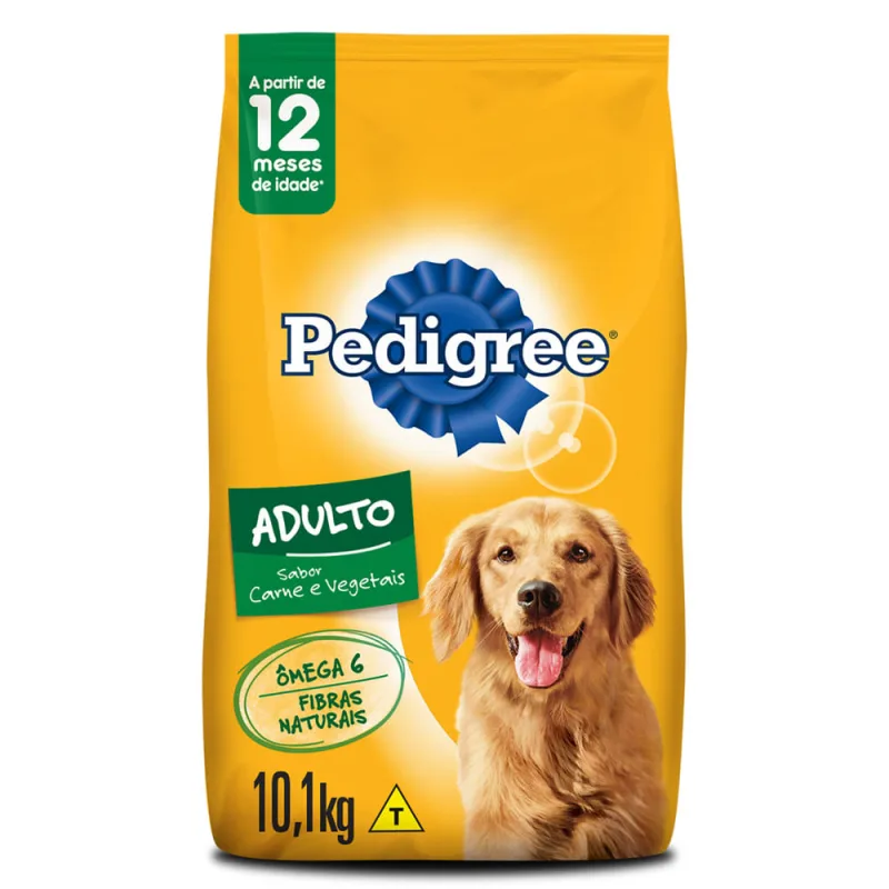Alimento p/ Cães Pedigree Adultos 12 Meses a 7 Anos Carne e Vegetais Pacote 10.1Kg - Pedigree - Pet Shop