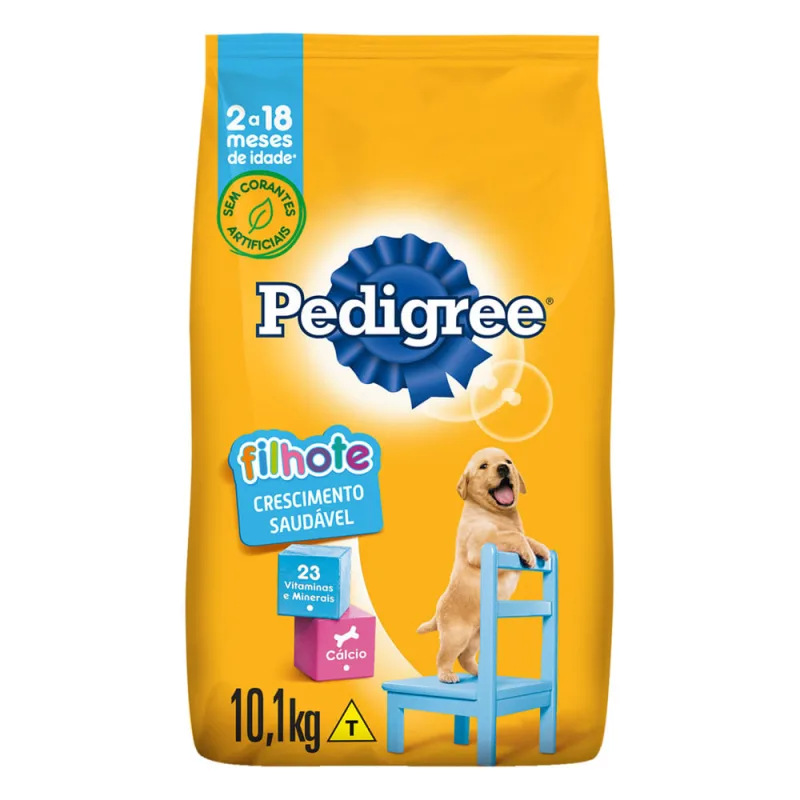 Alimento p/ Cães Pedigree Filhotes 2 a 18 Meses Raças Médias e Grandes Pacote 10,1Kg - Pedigree - Pet Shop