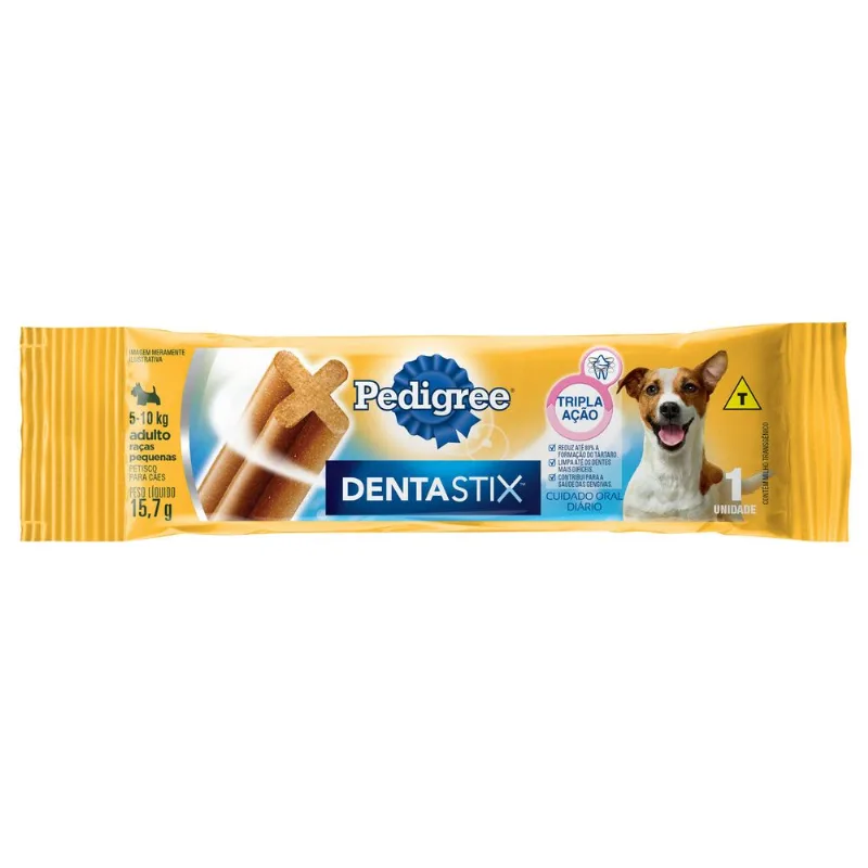 Petisco para Cães Adultos de Raças Pequenas Dentastix Cuidado Oral Pedigree Pacote com 20 Unidades de 15,7g Cada