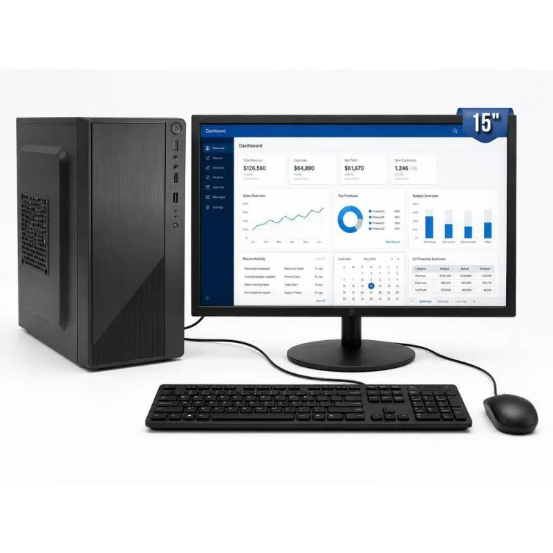 Computador Completo Intel Core I5 650 4GB SSD 120GB com Monitor 15 Polegadas Windows