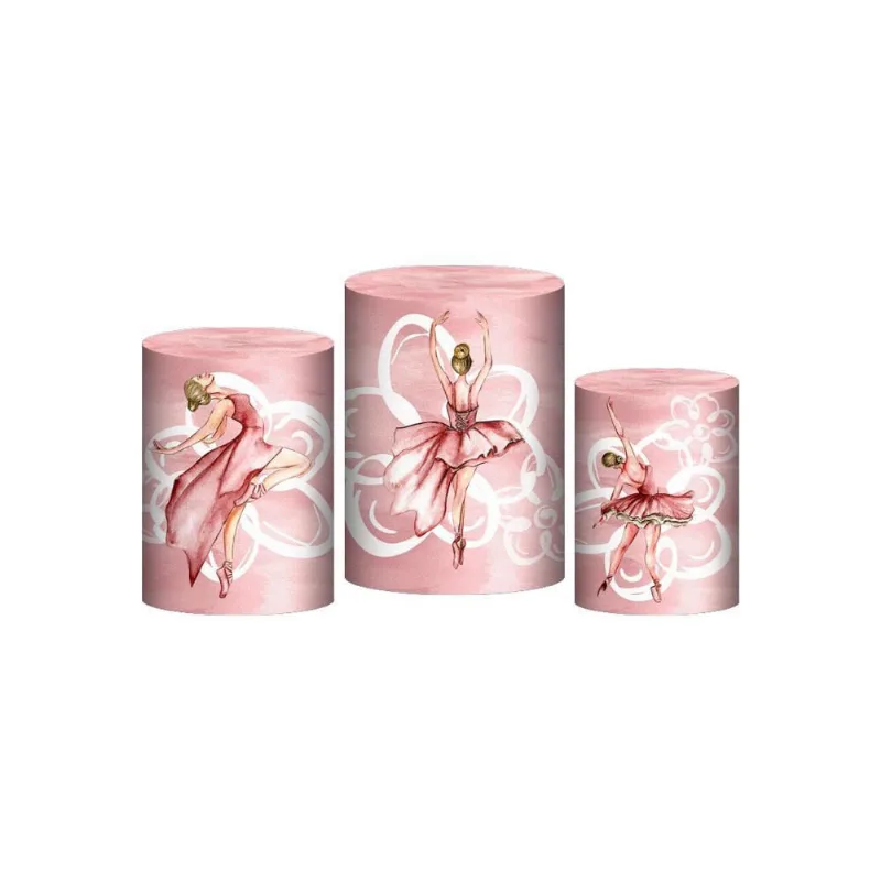 Trio Capa Cilindro Bailarina 3D Em Tecido Com Elástico