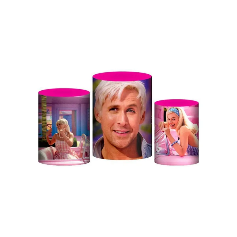 Trio Capas Cilindros Sublimado Barbie Tecido Veste Fácil