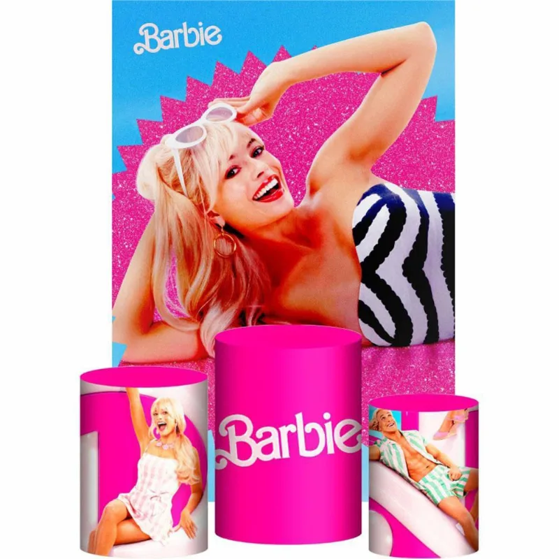 Kit Casado Barbie Trio Capa Cilindro Retangular Tecido