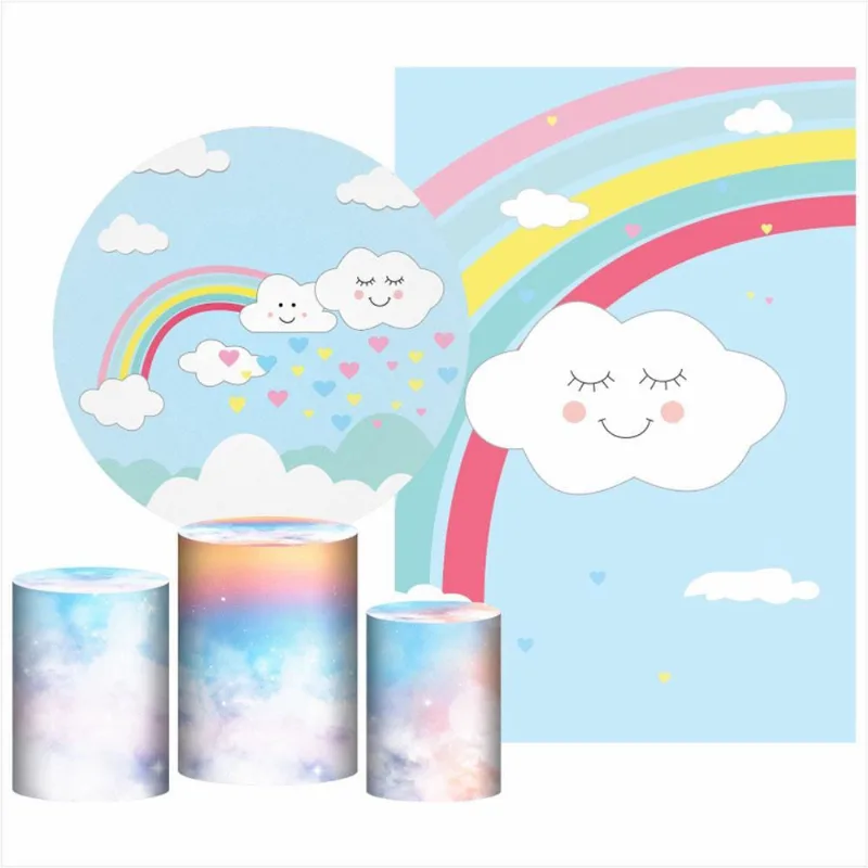 Kit Chuva Amor Painel Redondo Trio Capas Cilindro Retangular