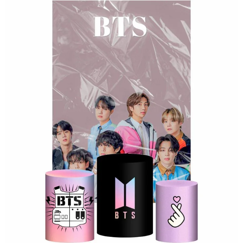 Kit Casado Bts Trio Capa Cilindro Retangular Tecido