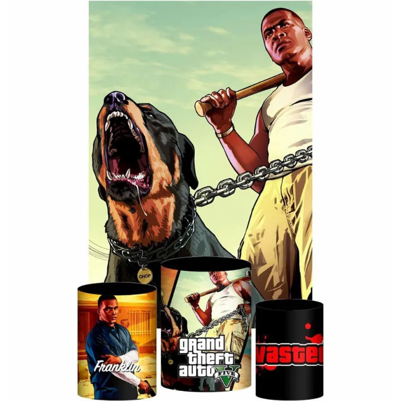 Kit Casado Gta Trio Capa Cilindro Retangular Tecido