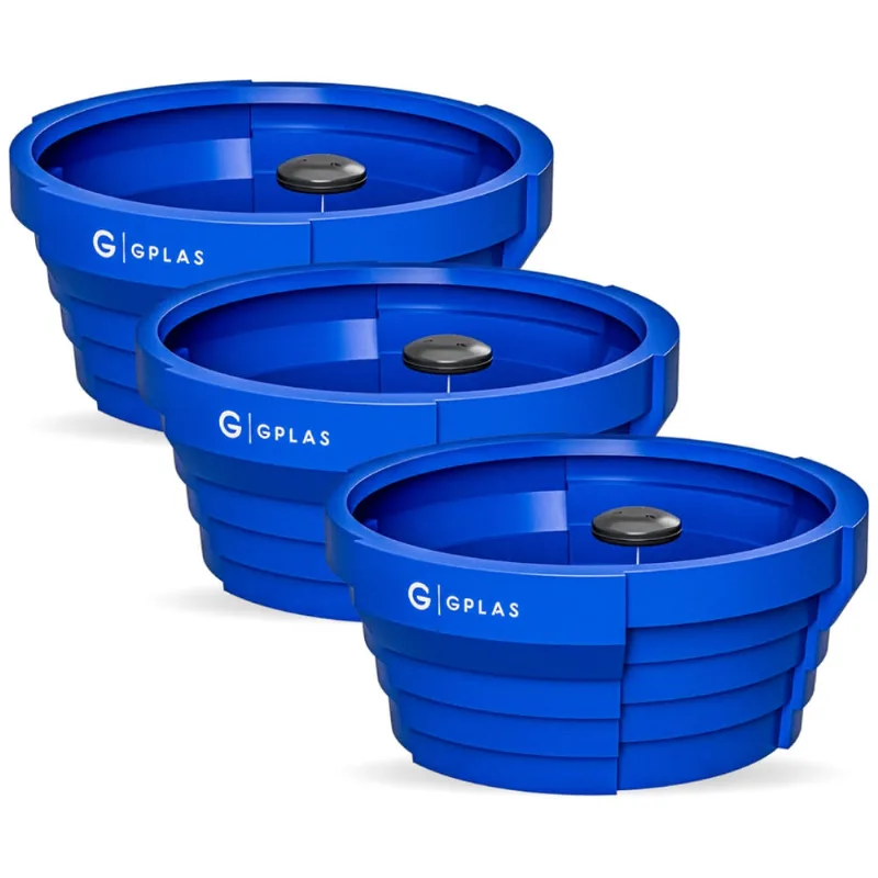 Kit 3 Bebedouros para Gado 500L Azul Gplas