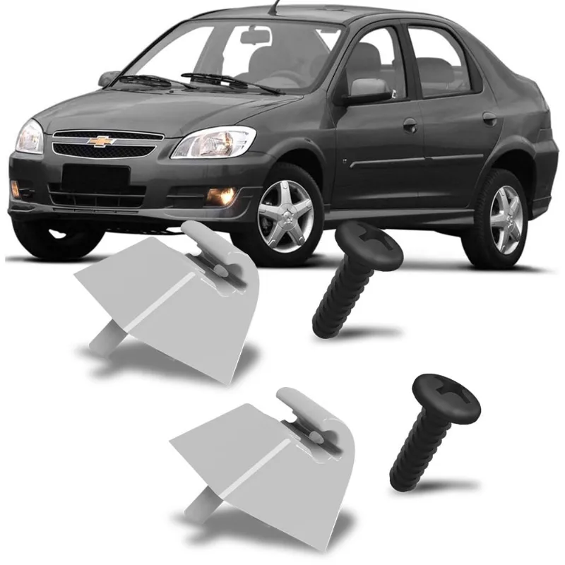 Kit com 2 Presilhas Suportes com Parafuso do Quebra Sol Prisma 2007 2008 2009 2010 2011 2012
