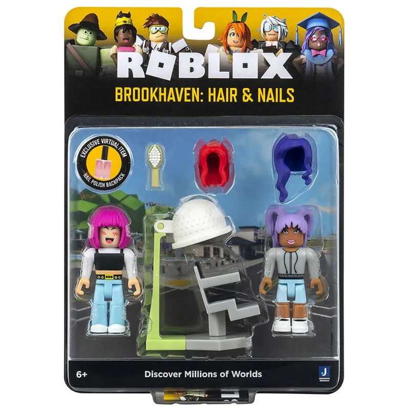 Roblox - 2 Bonecos De 7Cm - Brookhaven: Hair And Nails