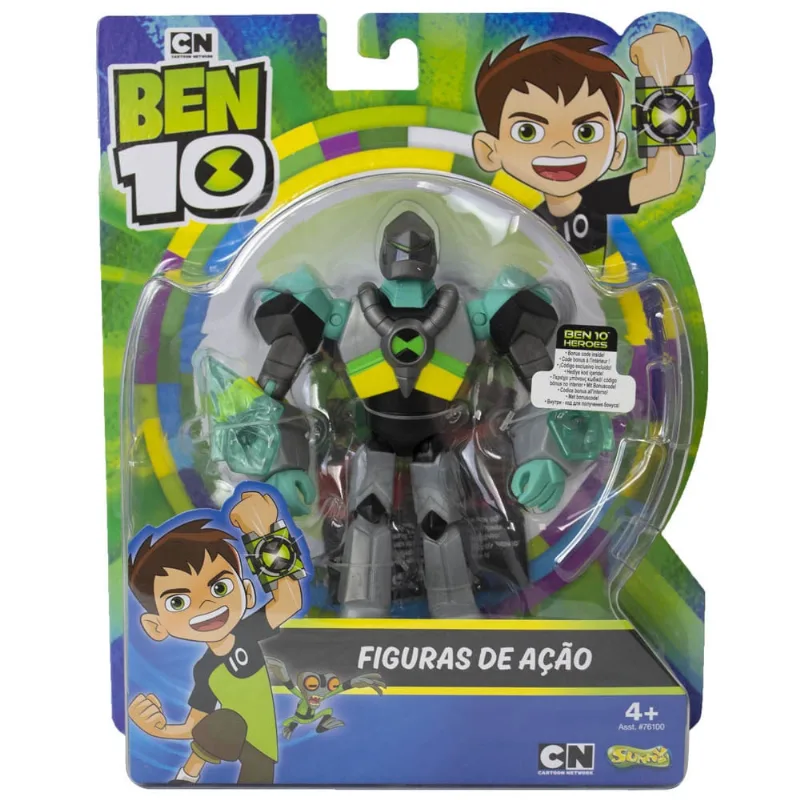Ben 10 - Minifigura Articulada 10 Cm - Armadura Omni-Kix Diamante