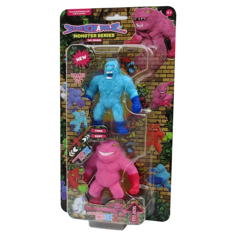 2 Mini Bonecos Elásticos Tonk E Burt - Stretchapalz