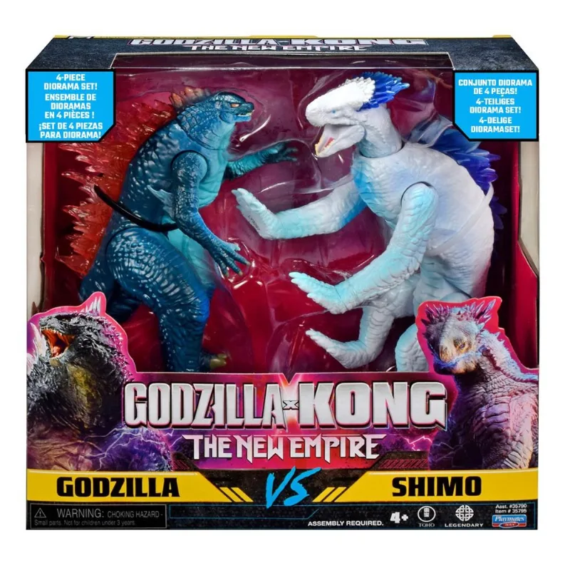 2 Bonecos Godzilla Vs Shimo De 15Cm Com Acessórios Godzilla