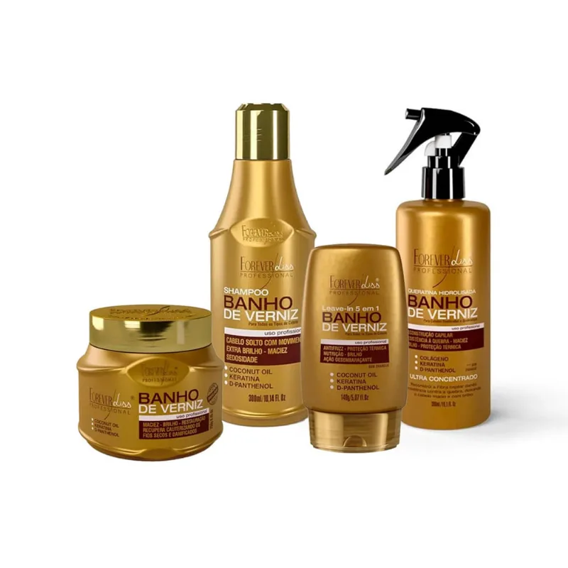 Kit Explosão de Brilho, Banho Verniz Forever Liss