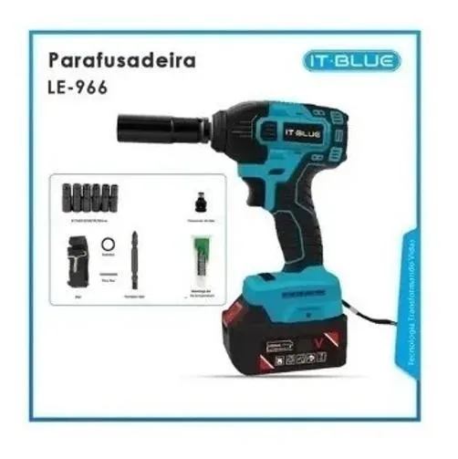 Chave De Impacto Com 02 Baterias 21v Íon-lítio Proficional