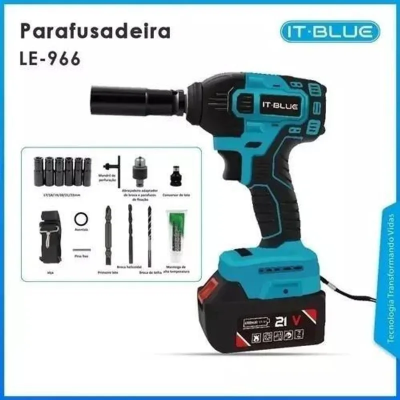 Chave Impacto Pneumática 1/2 Parafusadeira Industrial 17pças