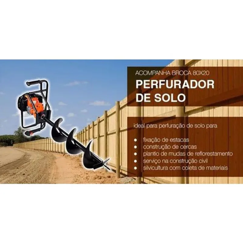 Perfurador De Solo 2t 2,5hp 52cc Vps520 Vulcan