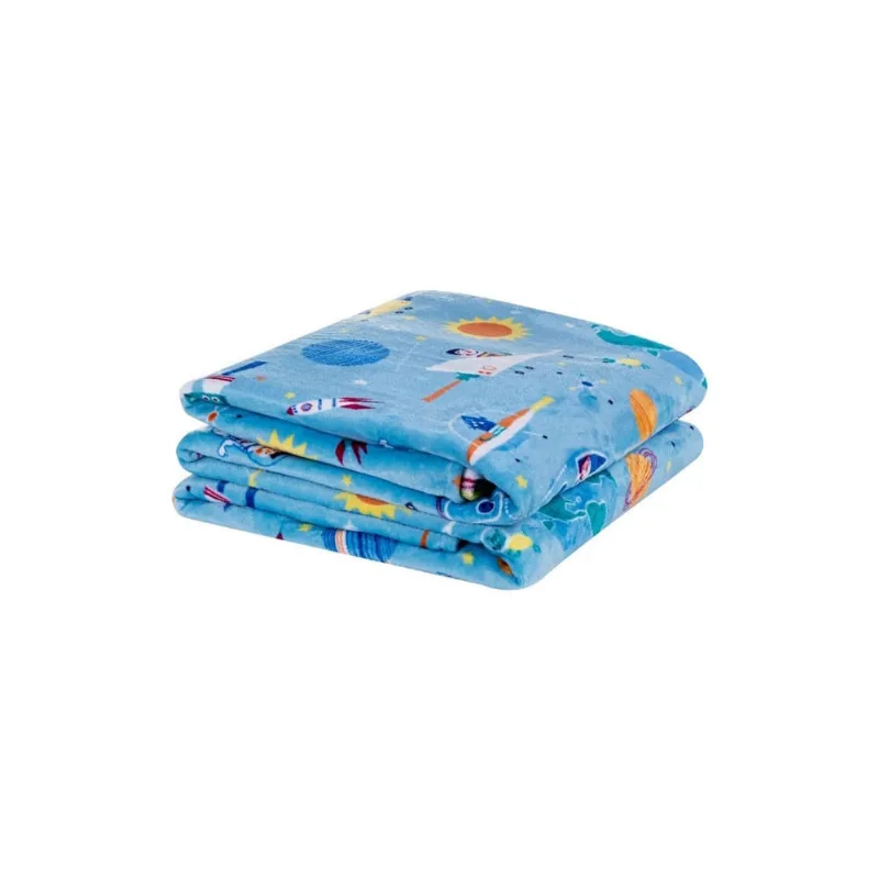 Manta Felpuda Coberta Kids Soft Solteiro Infantil Astronauta
